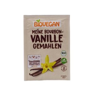 A Biovegan Vanilla Ground egész, őrölt Bourbon vanília hüvelyből készül.