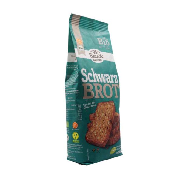 bauck mühle magos kenyér lisztkeverék schwarz brot 500g